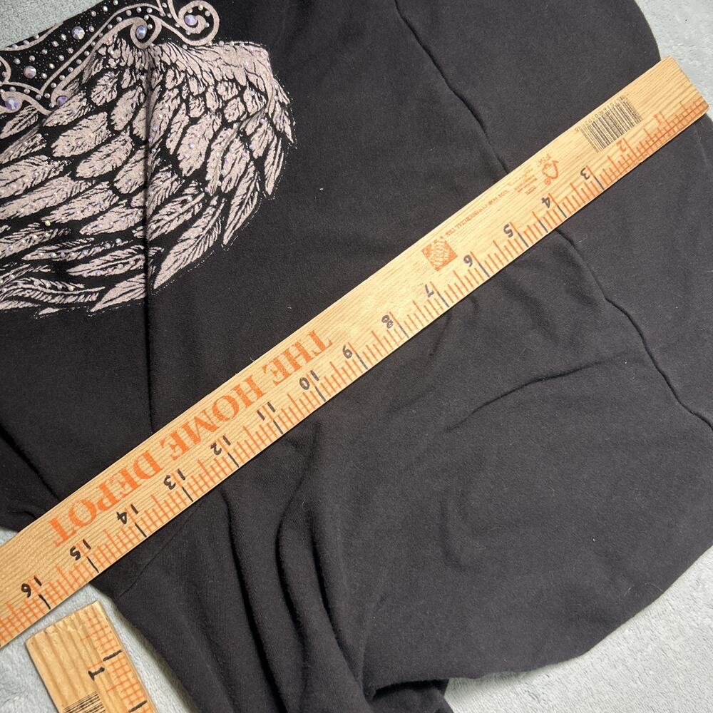 Y2K 2000s Embellished Rhinestoned Beyond Baggy Flare Sweatpants 26x35 Dojo Loose - Picture 16 of 16